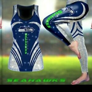 Women's Blue and Silver Activewear Set